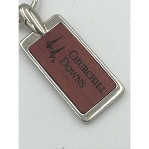 Churchill Downs Keychain Wood & Silver Tone Personalized‎ Shirley Horse Racing